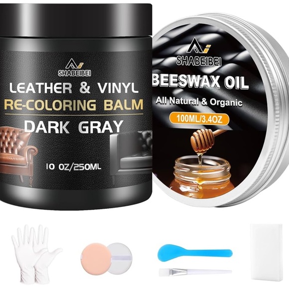 Other - NWT-Leather Repair Kit Recoloring Balm Cleaner Conditioner (Dark Gray)